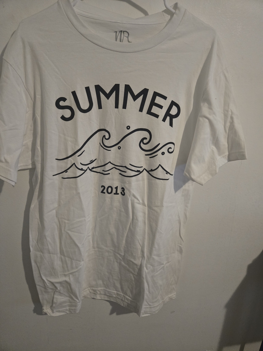 Not Rated White Short Sleeve Tee with 'SUMMER' Wave Graphic